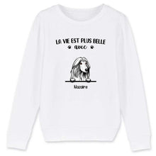 Charger l'image dans la galerie, jusqu'à 9 chiens, Pull personnalisé chien, Sweat à col rond chien, La vie plus belle avec chiens