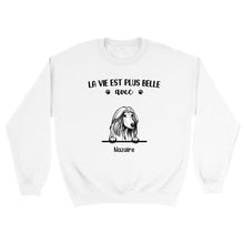 Charger l'image dans la galerie, jusqu'à 9 chiens, Pull personnalisé chien, Sweat à col rond chien, La vie plus belle avec chiens