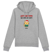 Charger l'image dans la galerie, Jusqu'à 9 chats, Sweat à capuche chat personnalisé, Maman chat de Noël, Juste une femme qui aime les chats