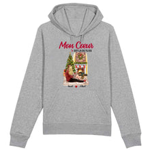 Charger l'image dans la galerie, Sweat à capuche personnalisé couple, Cadeaux de Noël pour elle et lui, mon cœur est là où tu es