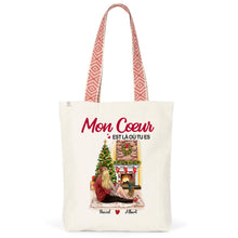 Charger l'image dans la galerie, Sac fourre-tout personnalisé couple, Cadeaux de Noël pour elle et lui, mon cœur est là où tu es