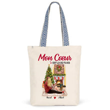 Charger l'image dans la galerie, Sac fourre-tout personnalisé couple, Cadeaux de Noël pour elle et lui, mon cœur est là où tu es