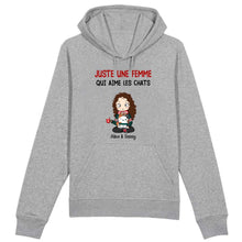 Charger l'image dans la galerie, Jusqu'à 9 chats, Sweat à capuche chat personnalisé, cadeaux de noël pour maman chat, juste une fille qui aime les chats