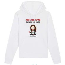 Charger l'image dans la galerie, Jusqu'à 9 chats, Sweat à capuche chat personnalisé, cadeaux de noël pour maman chat, juste une fille qui aime les chats