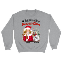 Charger l'image dans la galerie, Jusqu'à 6 chiens, Sweat à capuche personnalisé chien, Sweat à capuche Noël Maman Chien, Noël est meilleur Avec des chiens