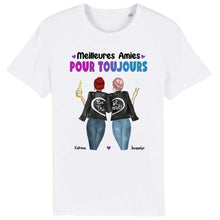 Charger l'image dans la galerie, Jusqu'à 3 filles, T-shirt meilleurs amis, t shirt bff pour 3, noms et arts personnalisés, Meilleures amies pour la vie
