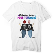 Charger l'image dans la galerie, Jusqu'à 3 filles, T-shirt meilleurs amis, t shirt bff pour 3, noms et arts personnalisés, Meilleures amies pour la vie