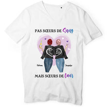 Charger l'image dans la galerie, Jusqu'à 3 filles, noms et arts personnalisés, t shirt personnalisé meilleure amie, t-shirt femme meilleures amies, sœurs de cœur