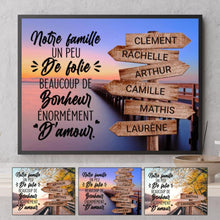 Charger l'image dans la galerie, Jusqu'à 10 noms, Poster personnalisée, cadeau pour la famille, Notre famille un peu de folie beaucoup de bonheur
