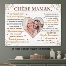 Charger l'image dans la galerie, Toile photo personnalisée, Joli cadeau pour maman, Super cadeau de fête des mères, Chère maman, Je t'aime très fort