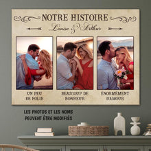 Charger l'image dans la galerie, Toile photo personnalisée, Cadeau pour couple, Un peu de folie, beaucoup de bonheur, énorméments d'amour