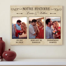 Charger l'image dans la galerie, Toile photo personnalisée, Cadeau pour couple, Un peu de folie, beaucoup de bonheur, énorméments d'amour