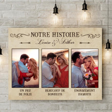Charger l'image dans la galerie, Toile photo personnalisée, Cadeau pour couple, Un peu de folie, beaucoup de bonheur, énorméments d'amour