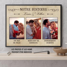 Charger l'image dans la galerie, Poster photo personnalisée, Cadeau pour couple, Un peu de folie, beaucoup de bonheur, énorméments d'amour
