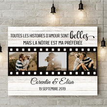 Charger l'image dans la galerie, Toile photo personnalisée, Cadeau pour couple, Toutes les histoires d’amour sont belles mais la nôtre est ma préférée