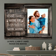 Charger l'image dans la galerie, Toile photo de famille personnalisée, cadeau pour la famille, c'est nous notre vie notre histoire notre maison