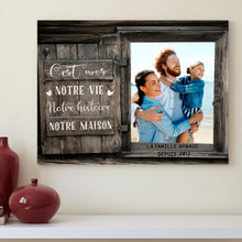 Charger l'image dans la galerie, Toile photo de famille personnalisée, cadeau pour la famille, c'est nous notre vie notre histoire notre maison