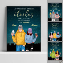 Charger l'image dans la galerie, Jusqu'à 2 filles, Poster personnalisée, Cadeau pour les meilleurs amis, Les vrais amis sont commes des étoiles