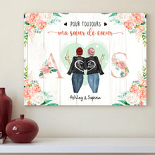 Charger l'image dans la galerie, Toile personnalisée, Cadeau de la meilleure amie, Pour toujours ma sœur de cœur, Tu es ma pote tu saras toujours ma pote