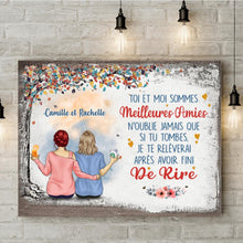 Charger l'image dans la galerie, Jusqu'à 5 filles, Toile personnalisée, Cadeau pour les meilleurs amis, Toi et moi sommes meilleures amies