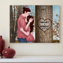 Charger l'image dans la galerie, Toile personnalisée, arbre sculpté en coeur, cadeau pour couple, cadeau pour petite amie, petit ami