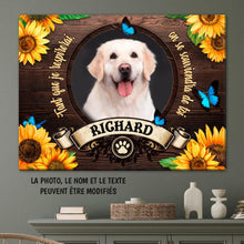 Charger l'image dans la galerie, Toile photo personnalisée, cadeau pour amoureux des chiens/chats, toile tournesol bois