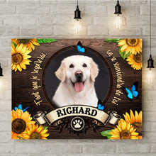 Charger l'image dans la galerie, Toile photo personnalisée, cadeau pour amoureux des chiens/chats, toile tournesol bois