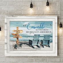 Charger l'image dans la galerie, Toile personnalisée, Cadeau pour couple, Et ensemble ils vécurent heureux et amoureux