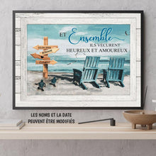 Charger l'image dans la galerie, Poster personnalisée, Cadeau pour couple, Et ensemble ils vécurent heureux et amoureux