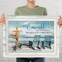 Charger l'image dans la galerie, Poster personnalisée, Cadeau pour couple, Et ensemble ils vécurent heureux et amoureux