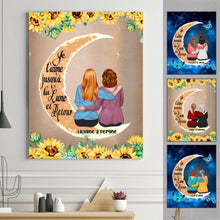 Charger l'image dans la galerie, Toile personnalisée, cadeau pour maman et fille, je t'aime jusqu'à la lune et retour