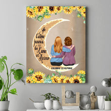 Charger l'image dans la galerie, Toile personnalisée, cadeau pour maman et fille, je t'aime jusqu'à la lune et retour