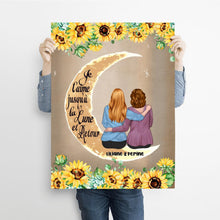 Charger l'image dans la galerie, Poster personnalisée, cadeau pour maman et fille, je t'aime jusqu'à la lune et retour