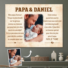 Charger l'image dans la galerie, Toile photo personnalisé, Cadeau pour papa et bébé, Bonne fête des pères, Pour mon papa d'amour