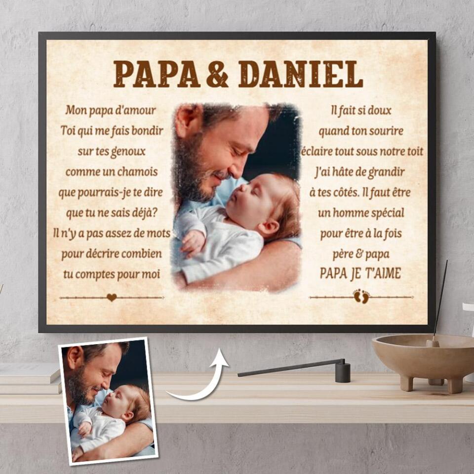 Poster photo personnalisée, Cadeau pour papa et bébé, Bonne fête des p –