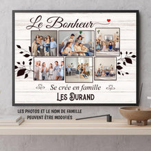 Charger l'image dans la galerie, Poster photo personnalisée, Cadeau pour la famille, Le bonheur c'est la famille