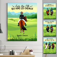 Charger l'image dans la galerie, Jusqu'à 3 chevaux, Toile personnalisée, Cadeau pour les amoureux des chevaux, La vie est meilleure avec les chevaux