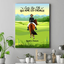 Charger l'image dans la galerie, Jusqu'à 3 chevaux, Toile personnalisée, Cadeau pour les amoureux des chevaux, La vie est meilleure avec les chevaux
