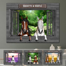 Charger l'image dans la galerie, Jusqu'à 3 chevaux, toile personnalisée, chat mignon sur tournesol, champ de lavande et fond de fenêtre de forêt