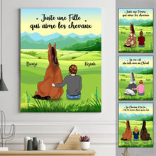 Charger l'image dans la galerie, Jusqu'à 2 chevaux, Toile personnalisée, Cadeau pour les amoureux des chevaux, Juste une fille qui aime les chevaux