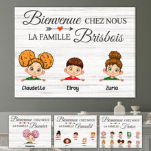 Charger l'image dans la galerie, Jusqu'à 10 enfants, Toile personnalisée, Cadeau pour la grand-mère, le grand-père, Bienvenue à la famille