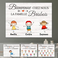 Charger l'image dans la galerie, Jusqu'à 15 enfants, Toile personnalisée, Cadeau pour la grand-mère, le grand-père, Bienvenue à la famille
