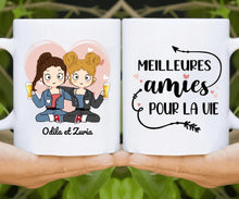 Charger l'image dans la galerie, Mug personnalisé meilleure amie, noms et arts personnalisés, meilleures amies pour la vie
