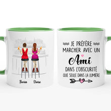 Charger l'image dans la galerie, Jusqu'à 6 filles, mug personnalisé meilleure amie, tasse sœurs de cœur, noms et arts personnalisés