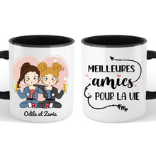 Charger l'image dans la galerie, Mug personnalisé meilleure amie, noms et arts personnalisés, meilleures amies pour la vie