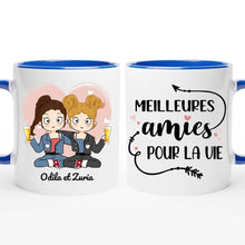 Charger l'image dans la galerie, Mug personnalisé meilleure amie, noms et arts personnalisés, meilleures amies pour la vie
