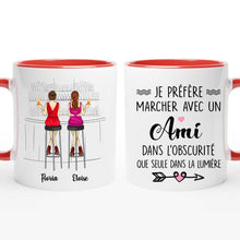 Charger l'image dans la galerie, Jusqu'à 6 filles, mug personnalisé meilleure amie, tasse sœurs de cœur, noms et arts personnalisés