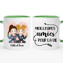 Charger l'image dans la galerie, Mug personnalisé meilleure amie, noms et arts personnalisés, meilleures amies pour la vie
