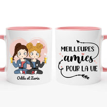 Charger l'image dans la galerie, Mug personnalisé meilleure amie, noms et arts personnalisés, meilleures amies pour la vie