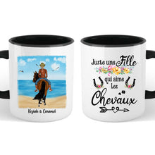 Charger l'image dans la galerie, Mug cheval personnalisable, tasse cheval personnalisée, femme qui aime les chevaux